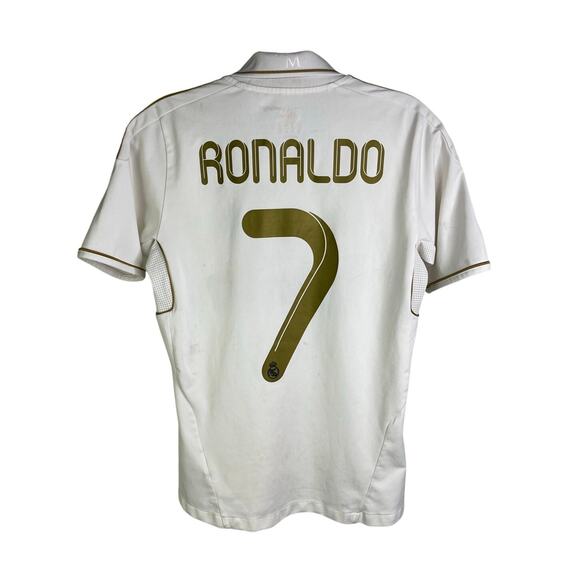 Adidas Athletic Soccer Shirt Youth Large White Ronaldo 7 Clima Cool Short Sleeve - Picture 3 of 7
